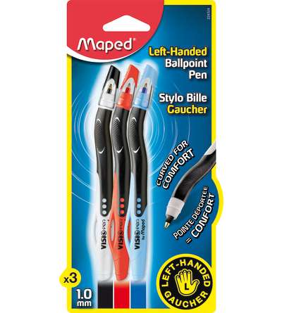 Visio Left-Handed Quick-Drying Ballpoint Pen x3