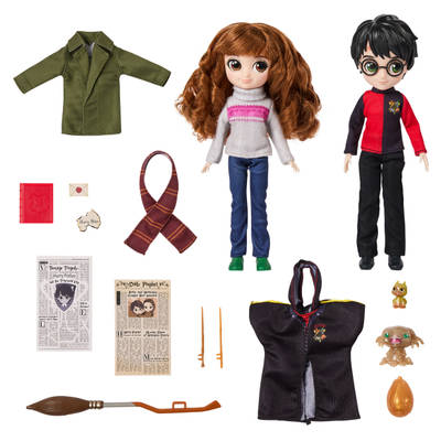 Wizarding World Harry Potter, 8-inch Harry Potter & Hermione Granger Dolls & Accessories Gift Set, over 20 Pieces, Kids Toys for Ages 6 and up