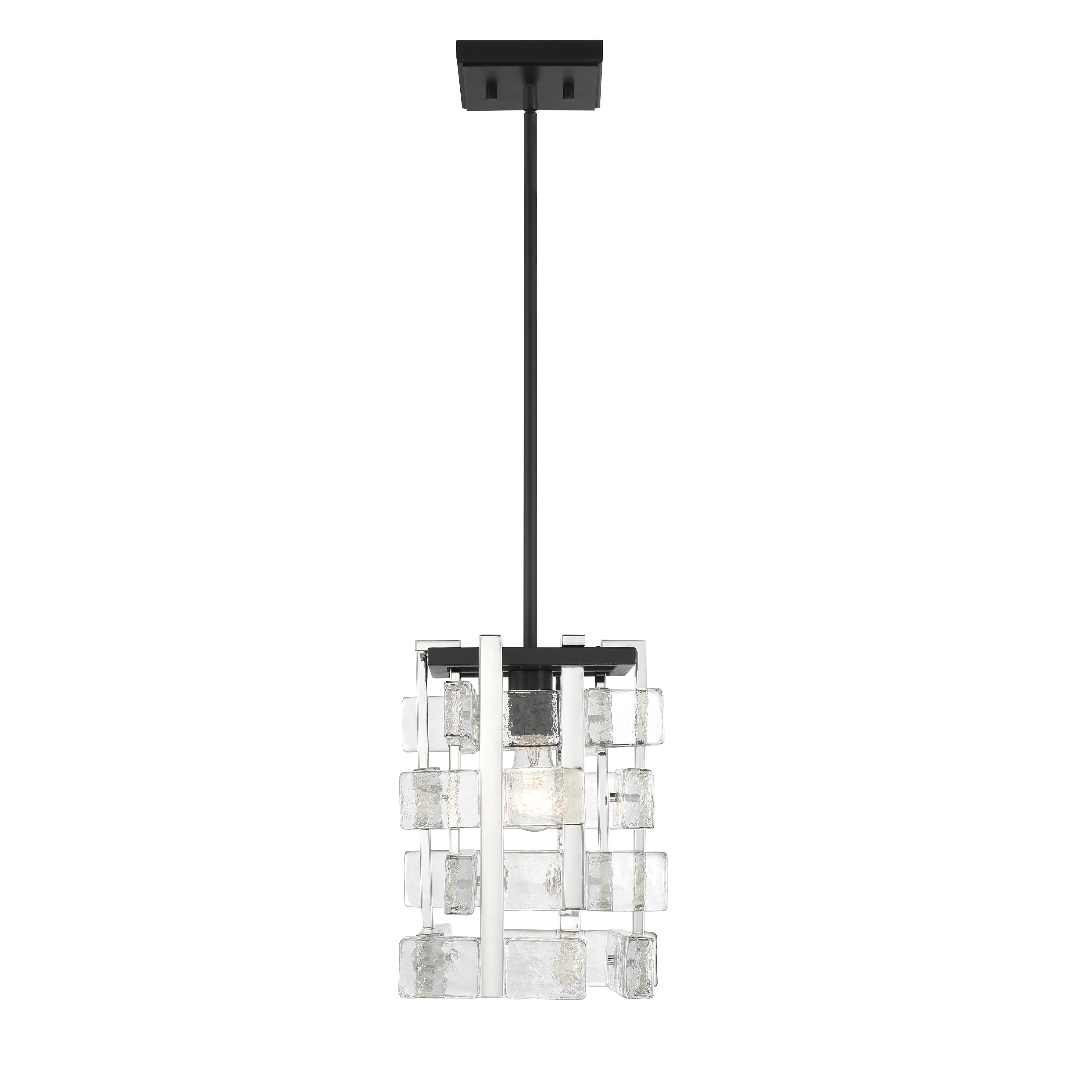 The Painesdale mini pendant combines contemporary styling with industrial charm through its distinctive two-tone finish. Clear glass shade showcases vintage-style bulbs while the mixed metal finish adds visual interest to compact spaces. - alternate view