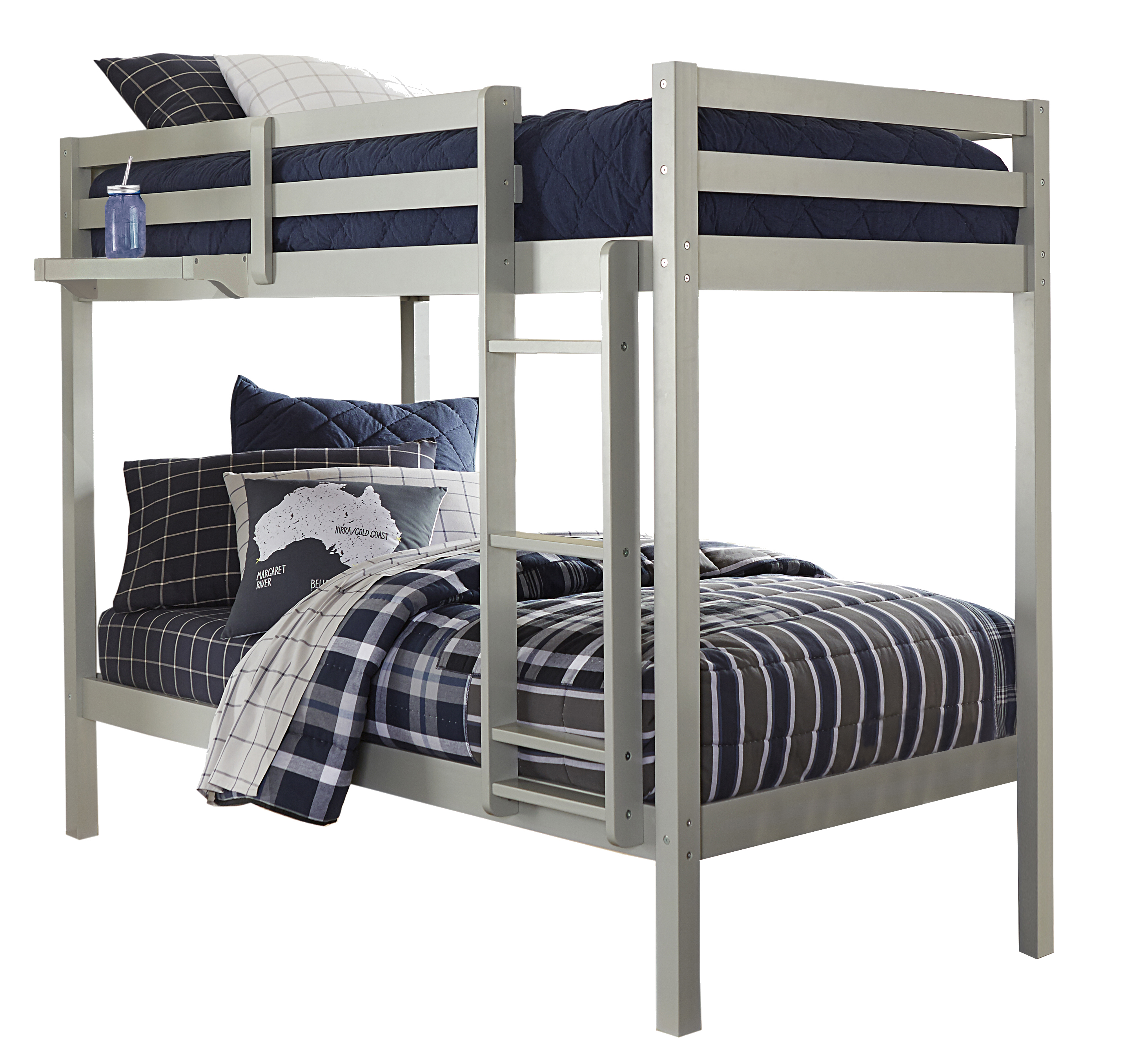 Caspian Wood Bunk Bed with Nighstand