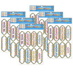 Ashley Productions&reg; Magnetic Die-Cut Timesavers & Labels, Confetti Classroom Subjects, 8 Per Pack, 6 Packs ASH19007-6
