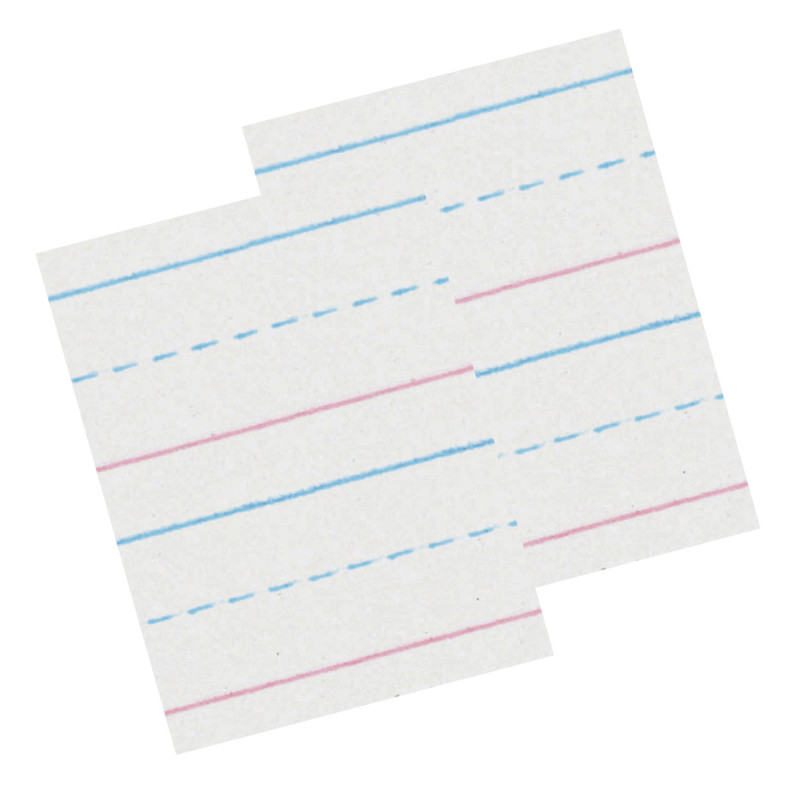 Sulphite Handwriting Paper, Dotted Midline, Grade 1, 5/8" x 5/16" x 5/16" Ruled Long, 10-1/2" x 8", 500 Sheets Per Pack, 2 Packs