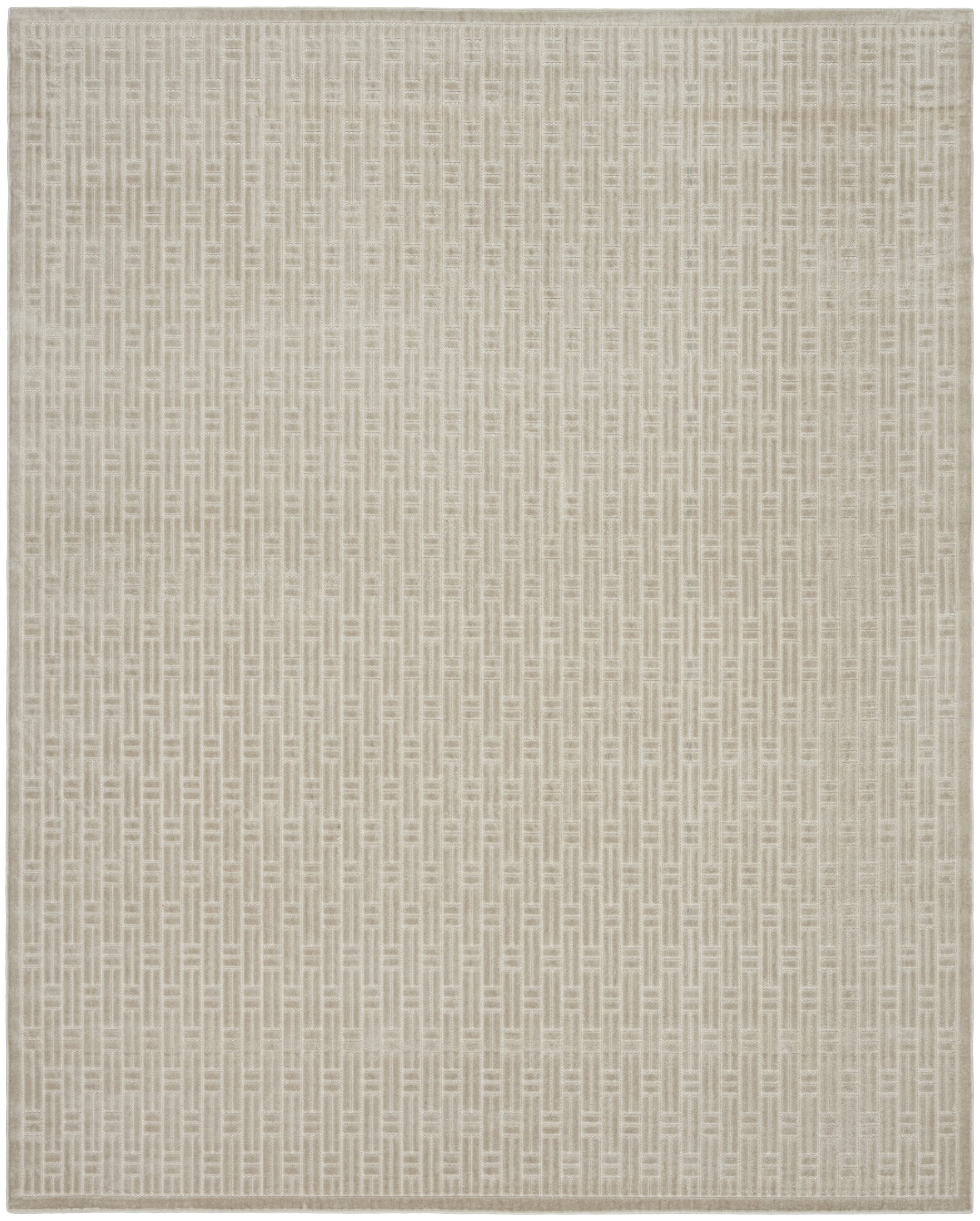 Nourison Washable Charm 9' x 12' Silver Ivory Modern Indoor Rug