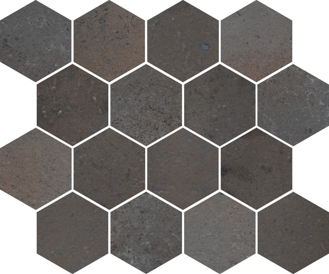 Tuscany Black 10×12 Hexagon Mosaic Matte