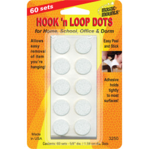 Hook 'n Loop, 5/8" Dots, 60 Sets