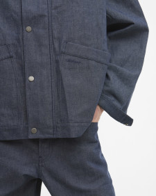 Barbour x ARKET Bebul Dry Wax Denim Jacket Blue Denim
