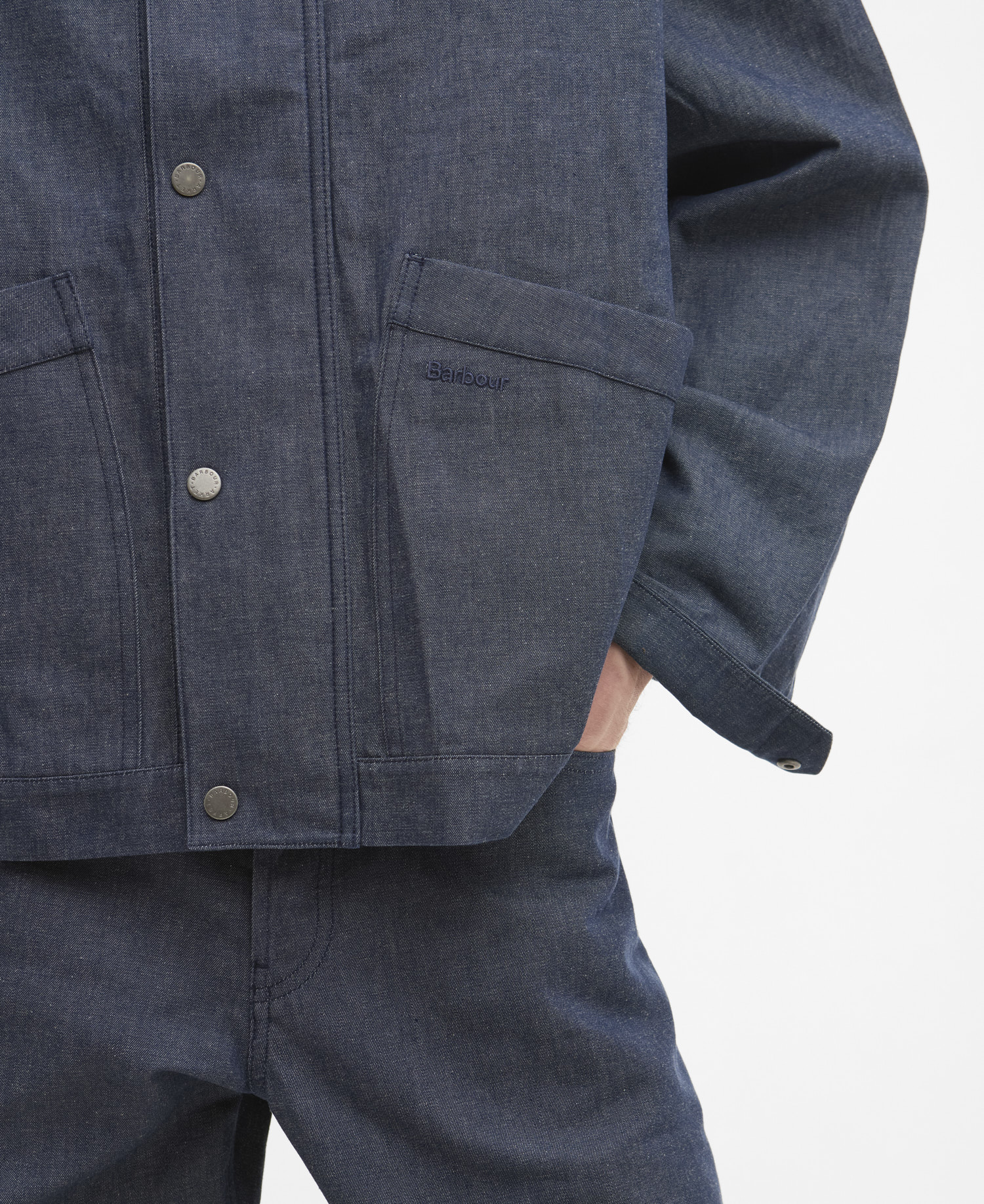 Barbour x ARKET Bebul Dry Wax Denim Jacket image number 4
