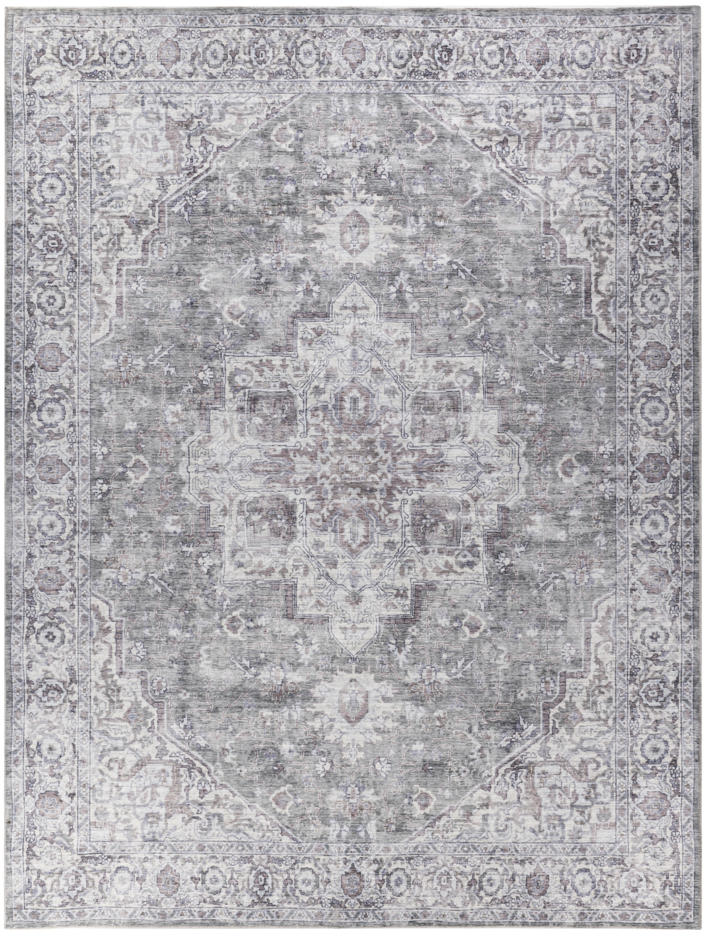 Nourison New Concept Washables 9'2" x 12' Ivory Grey Vintage Indoor Rug