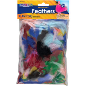 Turkey Plumage Feathers, Assorted Bright Hues, Assorted Sizes, 14 grams