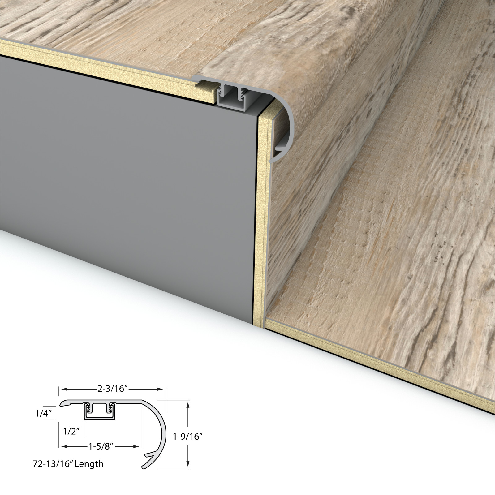 Top Tie Stair Nosing Overlap 6.5mm view 4