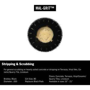 MSH813218, Malish, 18" Mal-Grit™ Brush, 0.5 Nylon, Black