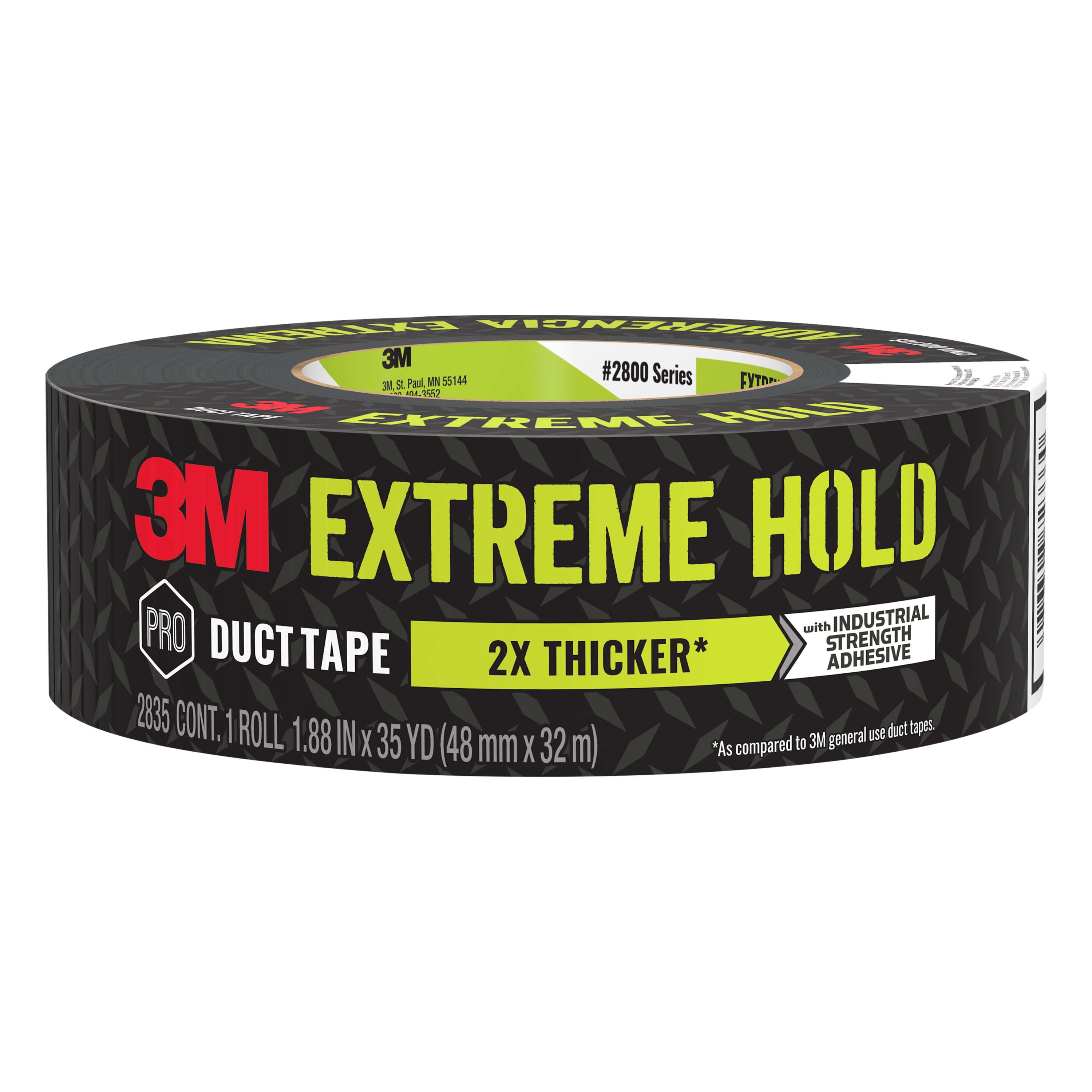 3M™ Extreme Hold Duct Tape, 2835-B, 1.88 in x 35 yd (48 mm x 32 m), 9
rolls/case