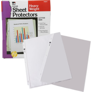 Sheet Protectors, Heavy Weight, Letter Size, Clear, Box of 100