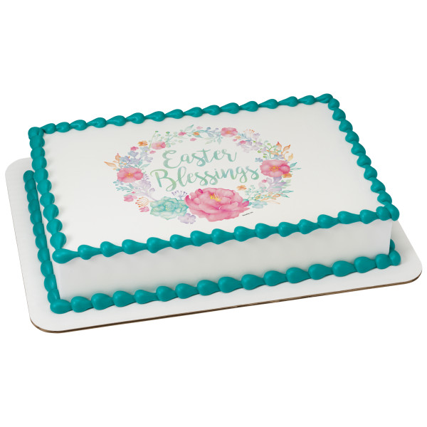 Floral Easter Blessings PhotoCake® Edible Image®