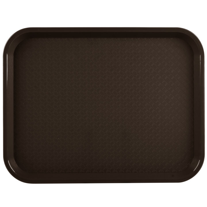 10" x 14" polypropylene fast-food tray in brown
