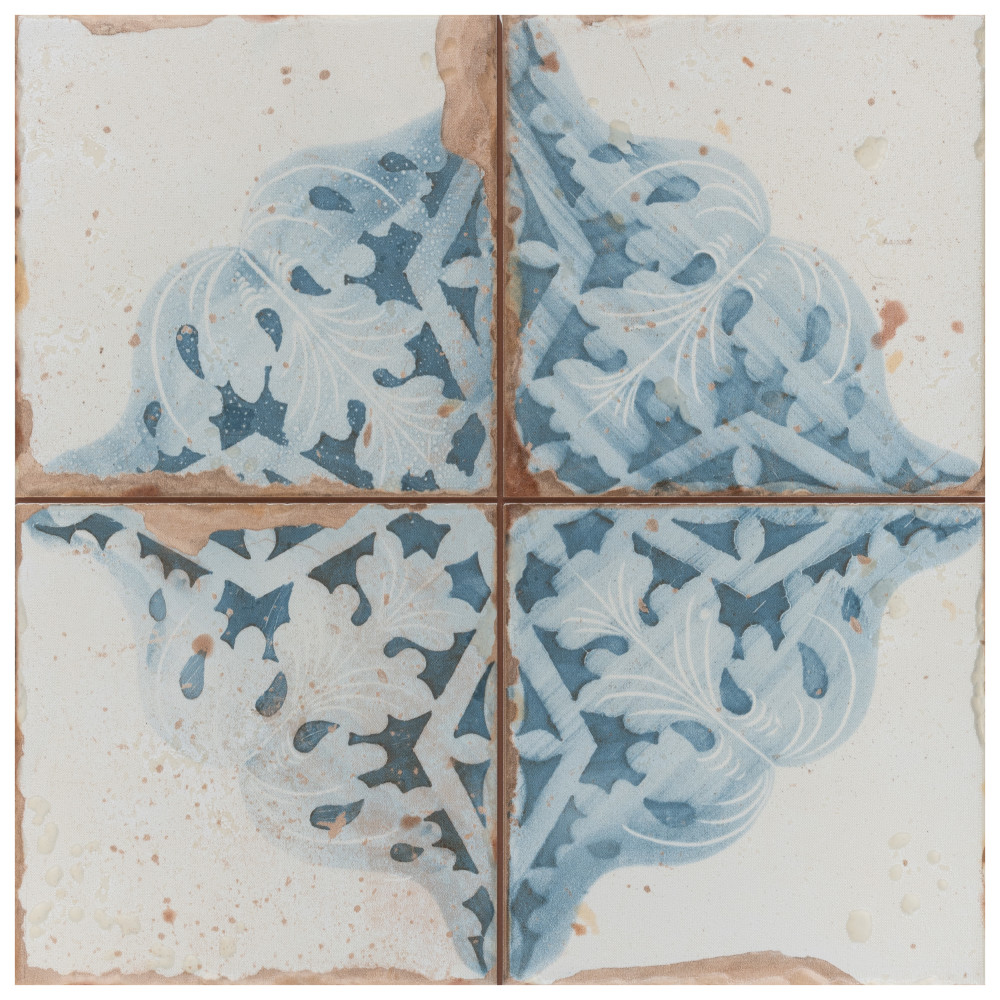 Artisan Azul Decor 13 in. x 13 in. Ceramic Floor and Wall Tile