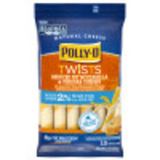 Polly-O Twists Mozzarella & Cheddar Cheese Snacks with 2% Milk, 12 ct Sticks