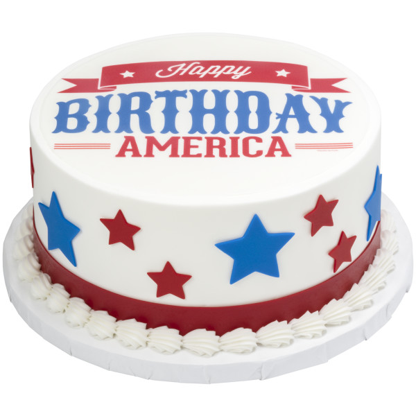 Celebrate America Happy Birthday PhotoCake® Edible Image®