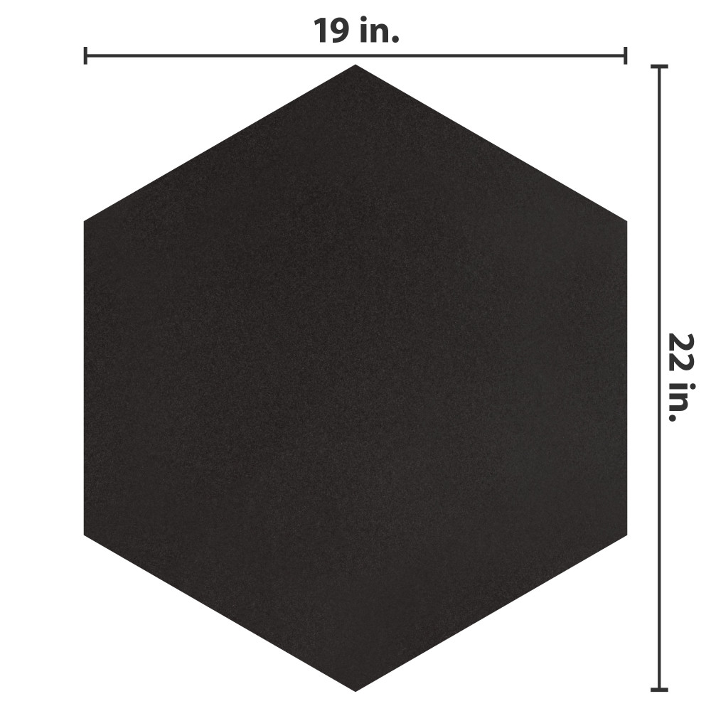 Textile Basic Grand Hex Black 19 in. x 22 in. Porcelain Floor and Wall Tile
