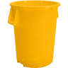 Carlisle, Bronco, 44 gal, Polyethylene, Yellow, Round, Receptacle