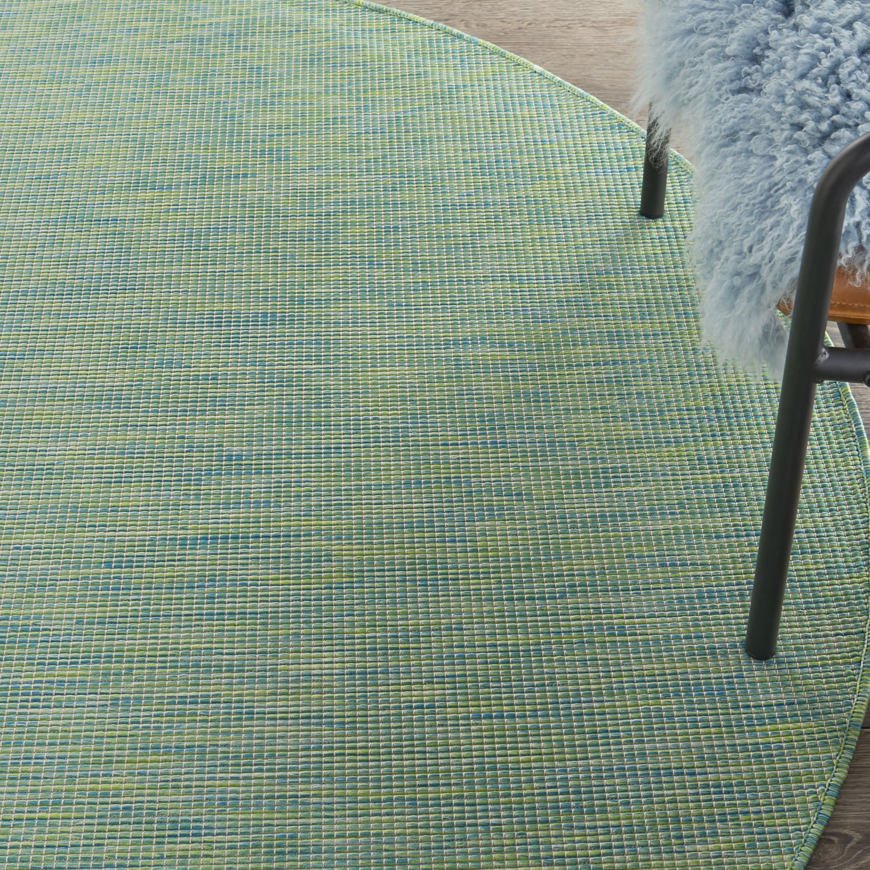 Nourison Positano 6' x Round Blue Green Modern Rug