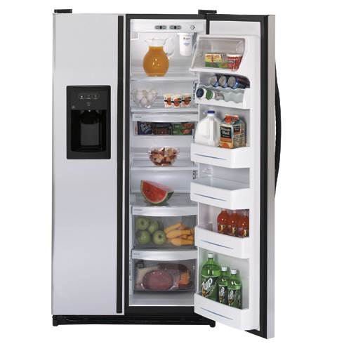 GE® 21.9 Cu. Ft. Capacity CleanSteel™ Side-By-Side Refrigerator with Dispenser