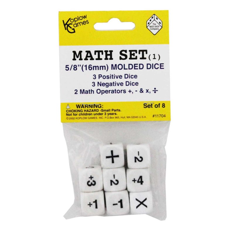 Math+Set+1+Positive%2FNegative%2FOperators+Dice%2C+Set+of+8