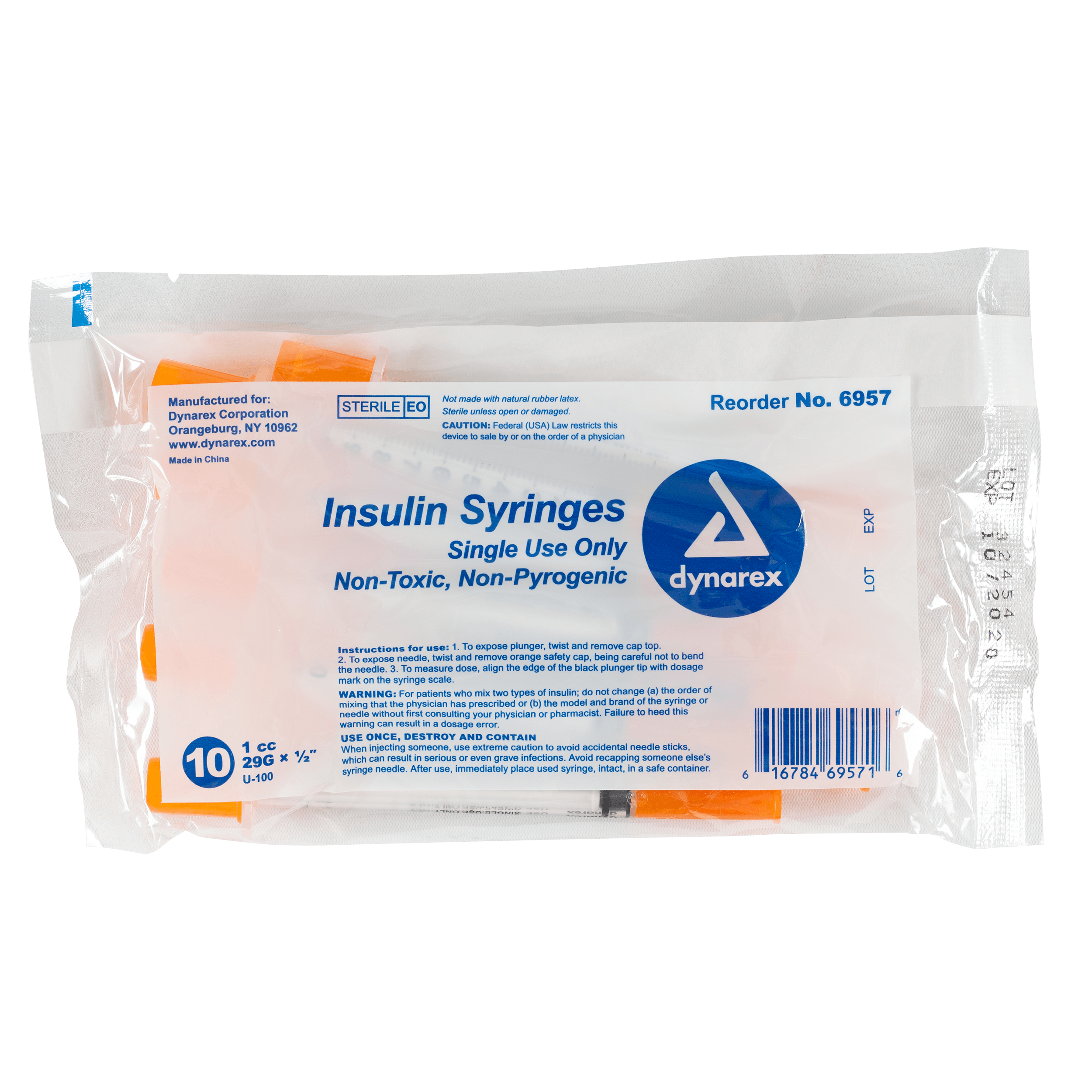 Insulin Syringe N/S - 1cc - 29G, 1/2