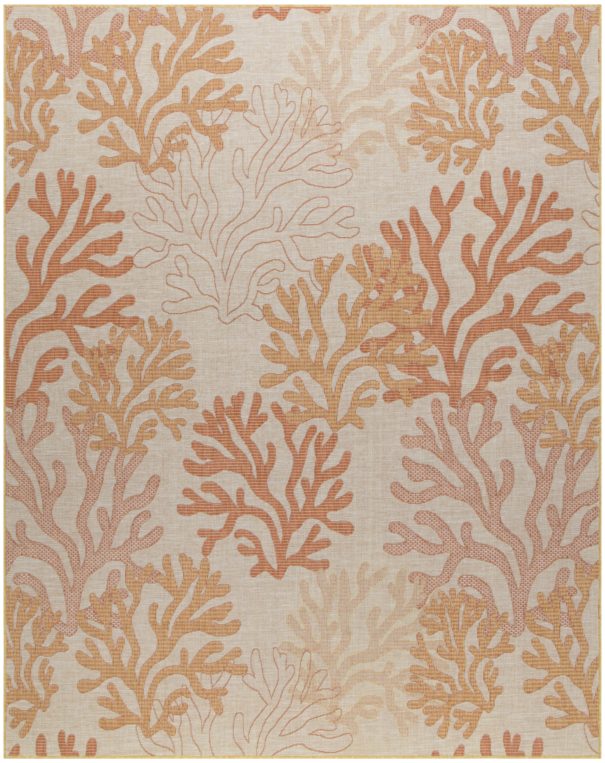 Nourison Garden Oasis 9' x 12' Coral Coastal, Nautical & Beach Rug