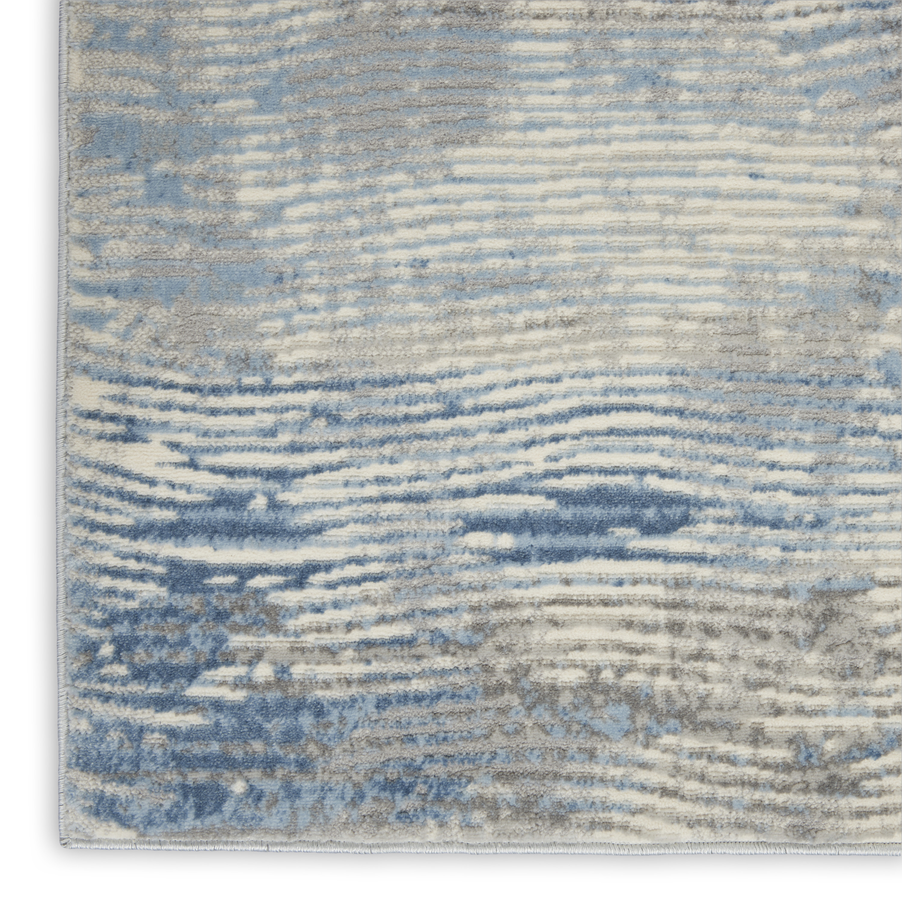 Nourison Solace 5'3" x 7'3" Ivory Grey Blue Modern Indoor Rug