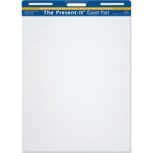 Easel Pad, Self-Adhesive, White, Unruled 25" x 30", 25 Sheets, Pack of 2