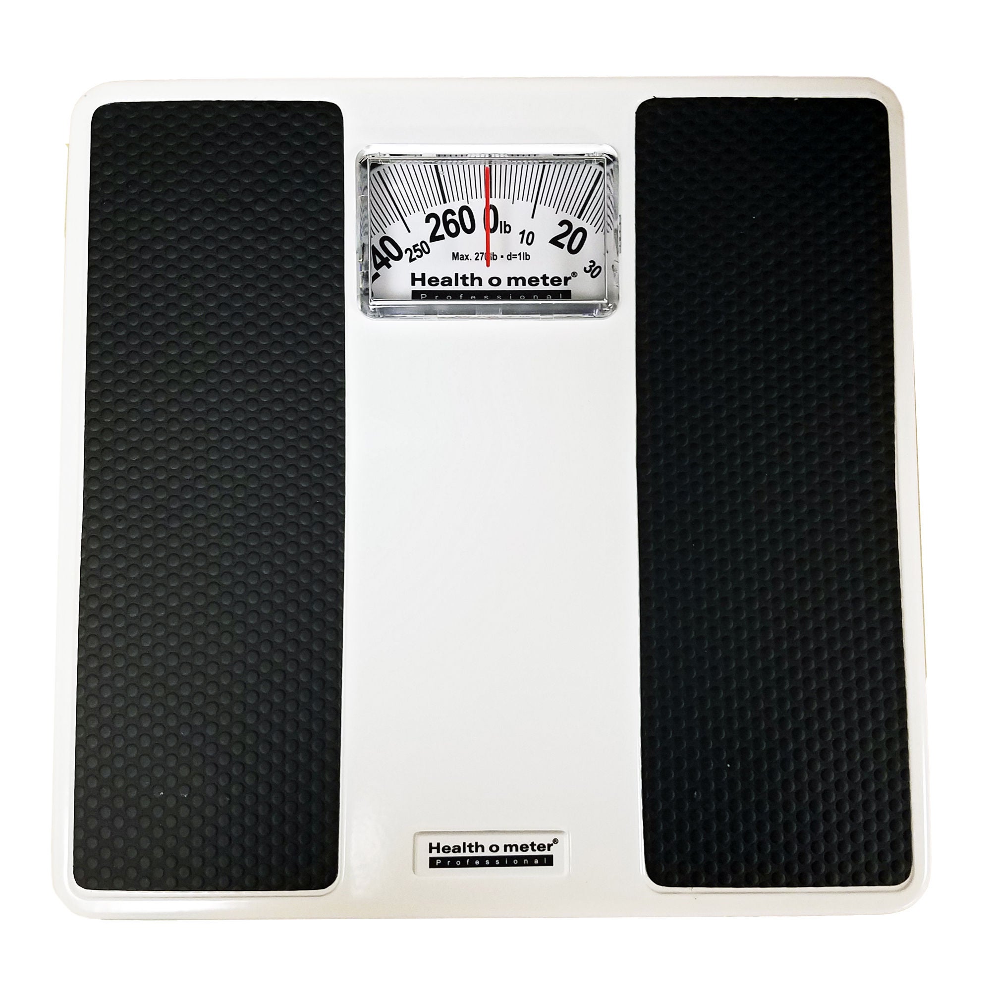 Health O Meter® Dial Scale, 270-lb. Capacity, Black & White Analog Large Display