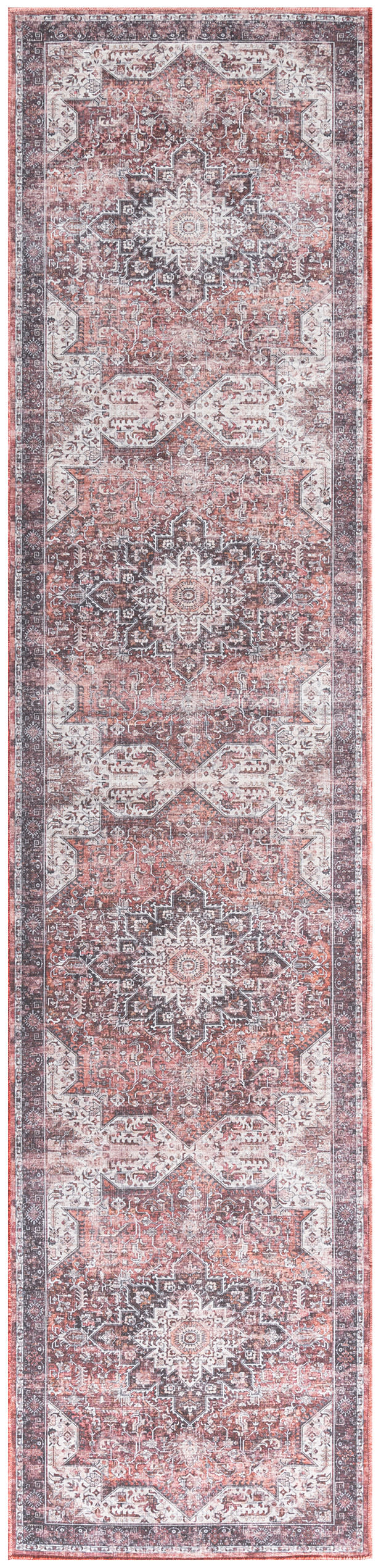 Nourison Nourison Washables 2'2" x 10' Red Vintage Indoor Rug