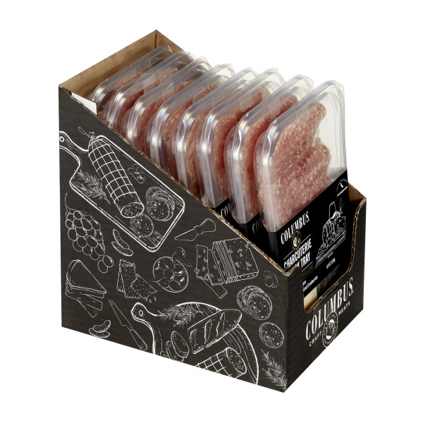 COLUMBUS(r) Italian Dry Salame Snack Tray 8/3.2oz . C1RM - Front Right Open Case (Hi Res)