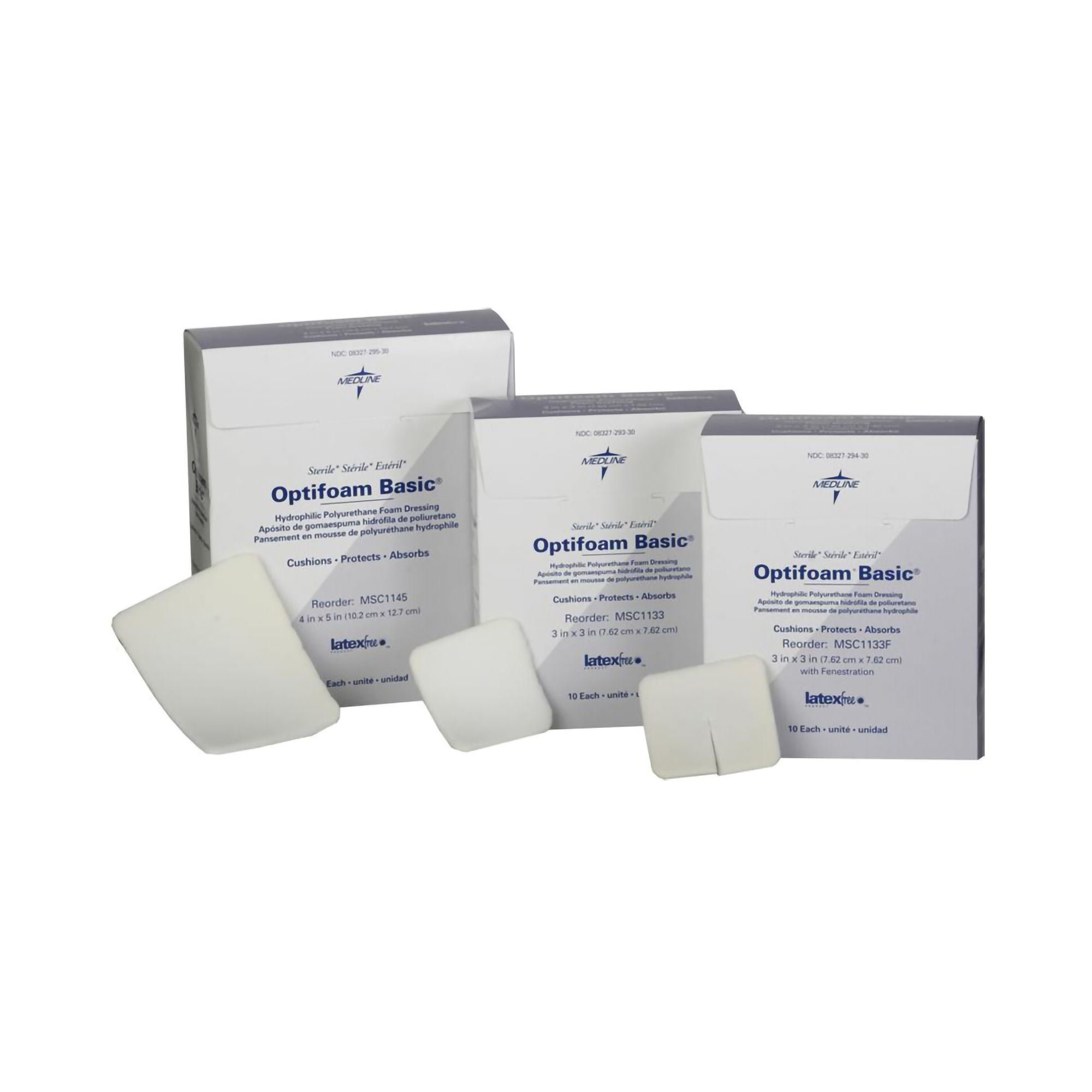 Optifoam® Basic Nonadhesive without Border Foam Dressing, 4 x 5 Inch