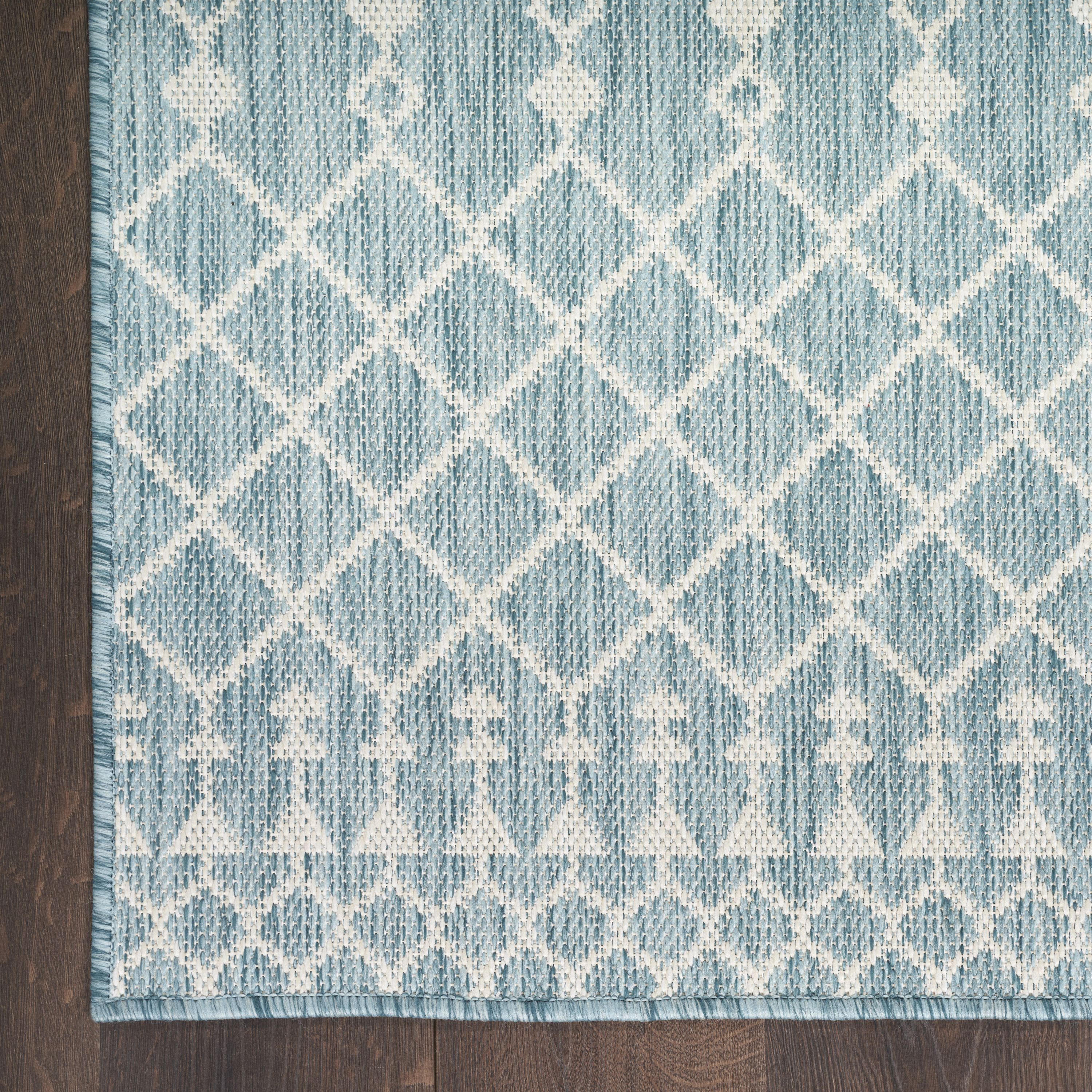 Nourison Positano 2'2" x 8' Aqua Modern Rug