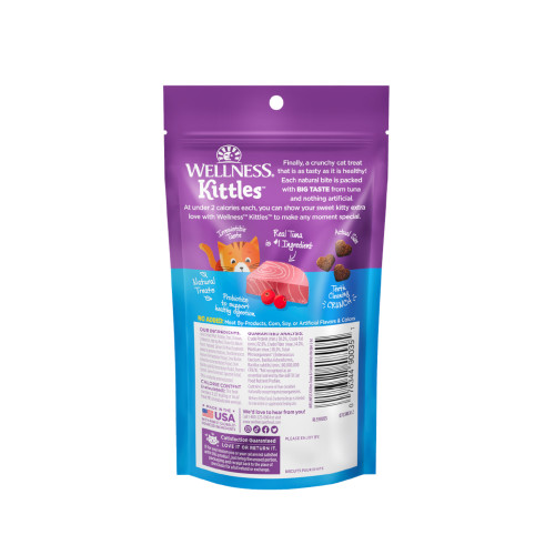 Wellness Kittles Tuna & Cranberry back packaging