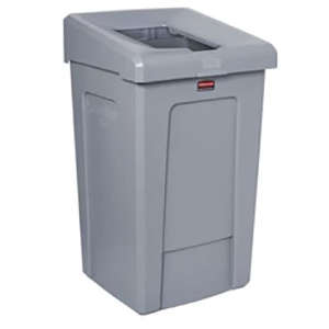 Rubbermaid Commercial, Slim Jim®, Recycling Station, 33 gal, Resin, Gray, Rectangle, Receptacle