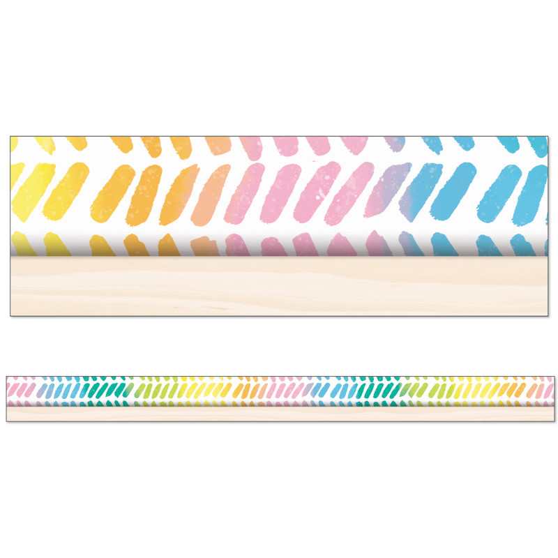 Creatively Inspired Watercolor Chevron Straight Borders, 36 Feet