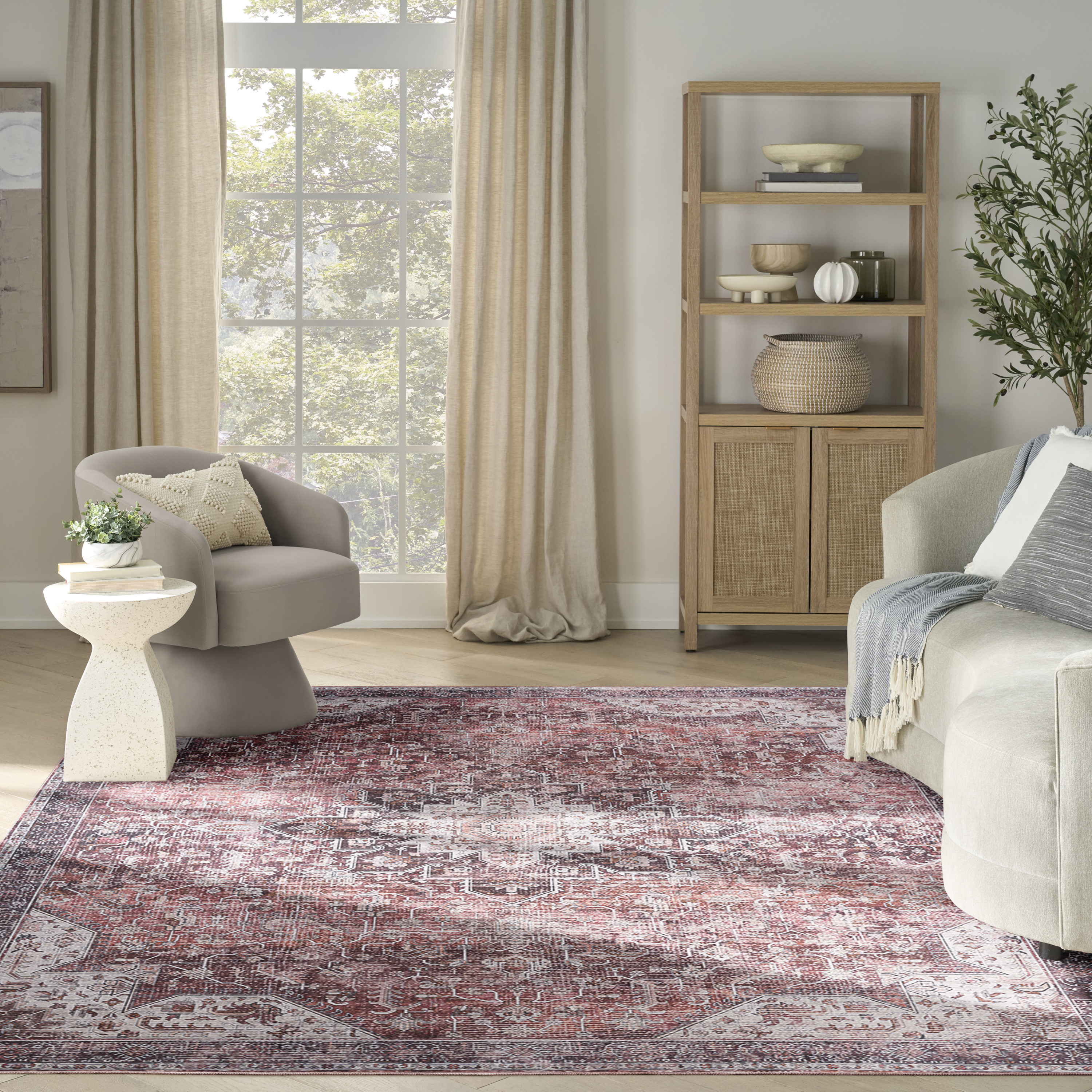 Nourison Nourison Washables 9'2" x 12' Red Vintage Indoor Rug