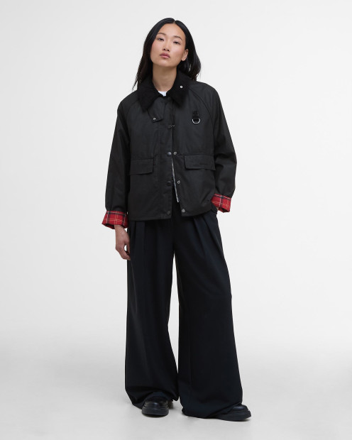Women's Spey Waxed Jacket Black Cardinal