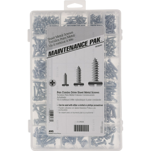 Zinc-Plated Pan-Head Philips Drive Sheet Metal Screw Assortment Kit (535-Piece)