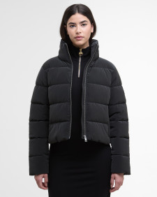 Pufferjacke Hudson Faux-Velvet Black