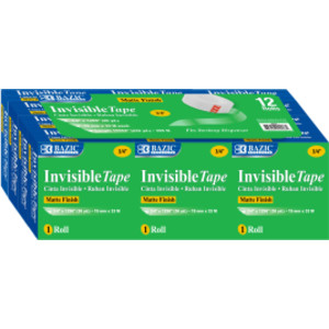 Tape Refill, Invisible Tape, 3/4" x 1000", 12 Rolls