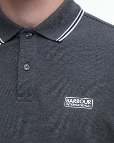 Evan Short-Sleeved Polo Shirt Asphalt Marl/White