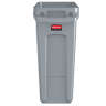 Rubbermaid Commercial, Vented Slim Jim®, 16gal, Resin, Gray, Rectangle, Receptacle