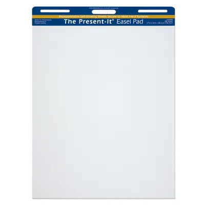 The Present-It  Easel Pad, Self-Adhesive, White, unruled 27
