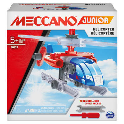 Meccano Junior, Helicopter STEAM Model Building Kit, for Kids Aged 5 and Up