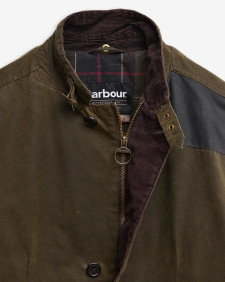 Barbour Re-Loved Lutz Waxed Jacket - Size L Olive