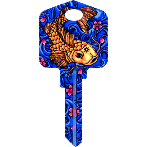 Achilles Ink Koi Fish Key Blank Kwikset 66/97 KW1/10